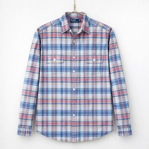 Polo Ralph Lauren Blue Plaid Button Up Long Sleeve Shirt L Classic Oxford Preppy